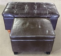 (Q) 2 Faux Leather Ottoman/Bench Storage Trunk
