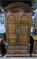 (Q) American Drew Inc. Slat Front Armoire.