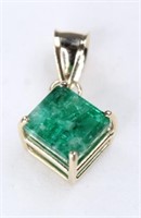 14K Pendant with 3.00 CT Emerald.