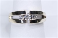 14K White Gold Band with .45 CTS Diamonds. Size 9