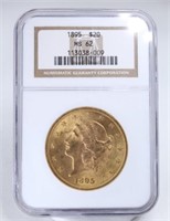 1895 $20 Gold Coin. MS62.