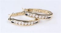 14K Yellow Gold Hoop Earrings with 1/2 CTTW