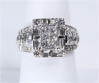 14K White Gold Ring with 1 1/4 CTTW Diamonds.