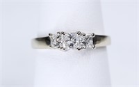 14K White Gold Band with .55 CTS Princess Cut