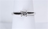14K White Gold Cathedral Ring with .27 CT