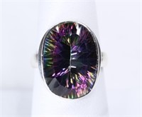 Sterling Silver Ring with Mystic Topaz.