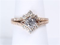14K Rose Gold Ring with .46 CT Diamond and .54