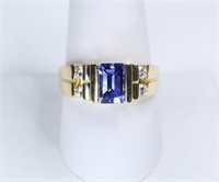 14 K Ring with 2.00 CT Tanzanite and .30 CTS