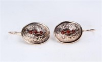 Antique 14K Rose Gold Earrings with Garnets.