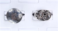 (2) Silver Rings.