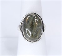 Sterling Ring with Rutilated Quartz.