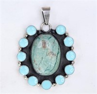 Sterling Turquoise Pendant.