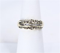 14K Yellow Gold Band with 1/4 CTTW Diamonds. Size