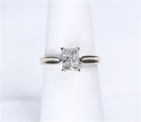 14K White Gold Ring with 1/4 CTTW Princess Cut