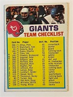 GIANTS 1973 TOPPS TEAM CARD