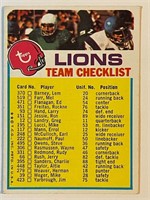 LIONS 1973 TOPPS TEAM CARD