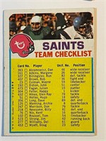 SAINTS 1973 TOPPS TEAM CARD