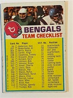 BENGALS 1973 TOPPS TEAM CARD