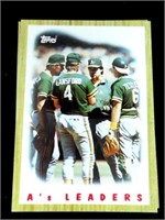 TOPPS 1987 A'S LEADERS TRADING CARDS