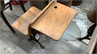 Small vintage wooden school desk