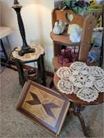 Side Tables, Table Lamp, Wood Tray, Decor