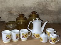 Enesco Imports Coffee/Tea Set, Lidded Jars Set