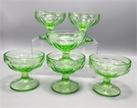 6 Federal Glass Green Uranium Depression Vaseline