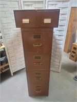 Metal File Cabinet 14.5" x 51" h & Table Top File