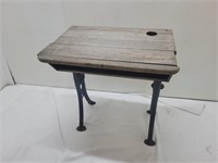 Primitive Cast Iron & Wood Child's School Desk