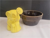 Very Cute Plastic Elephant Water Can & Crock Bowl