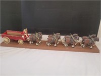Vintage Plastic Clydesdale Horses & Wagon 34" L