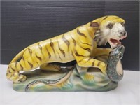 Vintage Portugal   Tiger & Snake 17" Statue