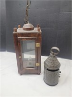 Vintage Electric Lantern & Metal Candle Lantern