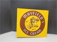 Metal MAYFIELD ICE CREAM 2 Sided  20x18" New Sign