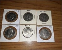 1971, 1971-D, (2) 1972, 1974, 1974-D Kennedy Half$