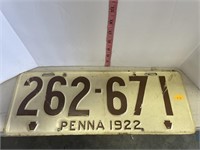 Antique Pennsylvania license plate