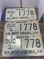 West Virginia dealer tags
