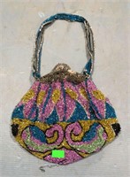 Multicolor bead purse (lining damaged)