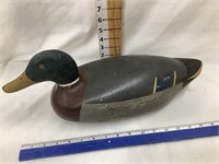 Wooden Duck Decoy, 17”L, 6”T, 6”W