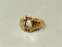 10k gold horseshoe ring - 2.6g