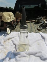 Vintage Glass Marquette Mfg Co. Oil Bottle w/Spout