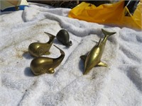 Brass Dolphin & Whales + Snail