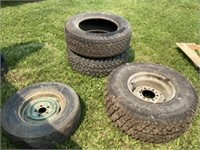 4 Tires with Rims (2) are 33×12×15, (1) is
