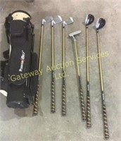 Powerbilt Junior golf clubs with bag and golf