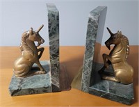 Bookends. Granite and brass.