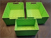 Mesh storage baskets in green. 7×11½×15½ &