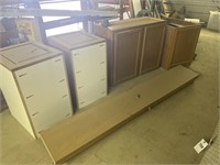 Various wood cabinets and bifold doors
