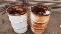 2 - 50 Gallon Metal Burn Barrels