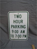 Official Retired Metal 2 Hour Parking Sign