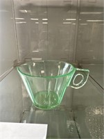 GREEN URANIUM GLASS "Pinwheel Scroll" pattern,